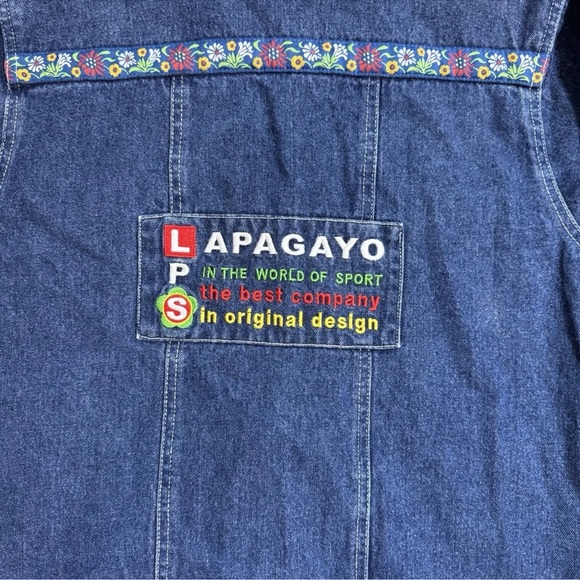 Vintage Lapagayo Holland Women's M Denim Jacket Full Zip Embroidered 90's - Picture 8 of 10